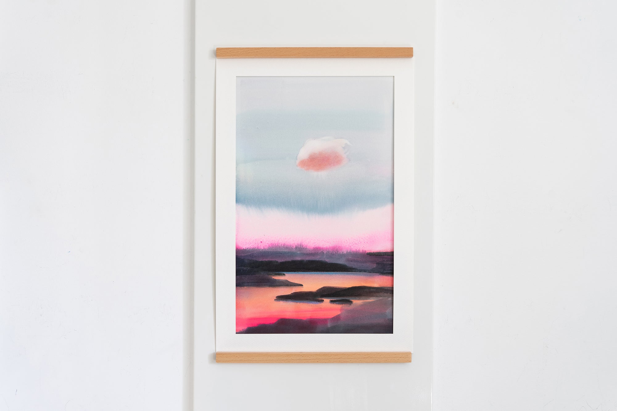 Pink cloud and island
