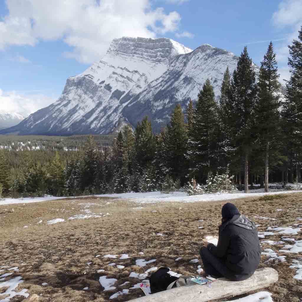 Pein air painting in Banff